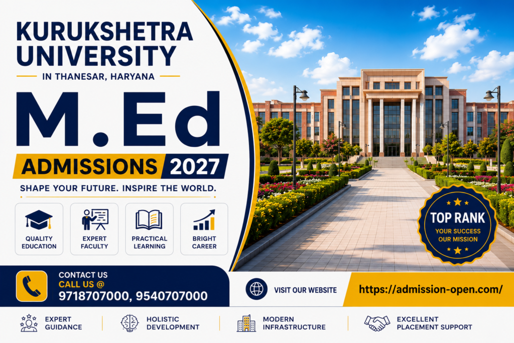 M.Ed Admission From KUK